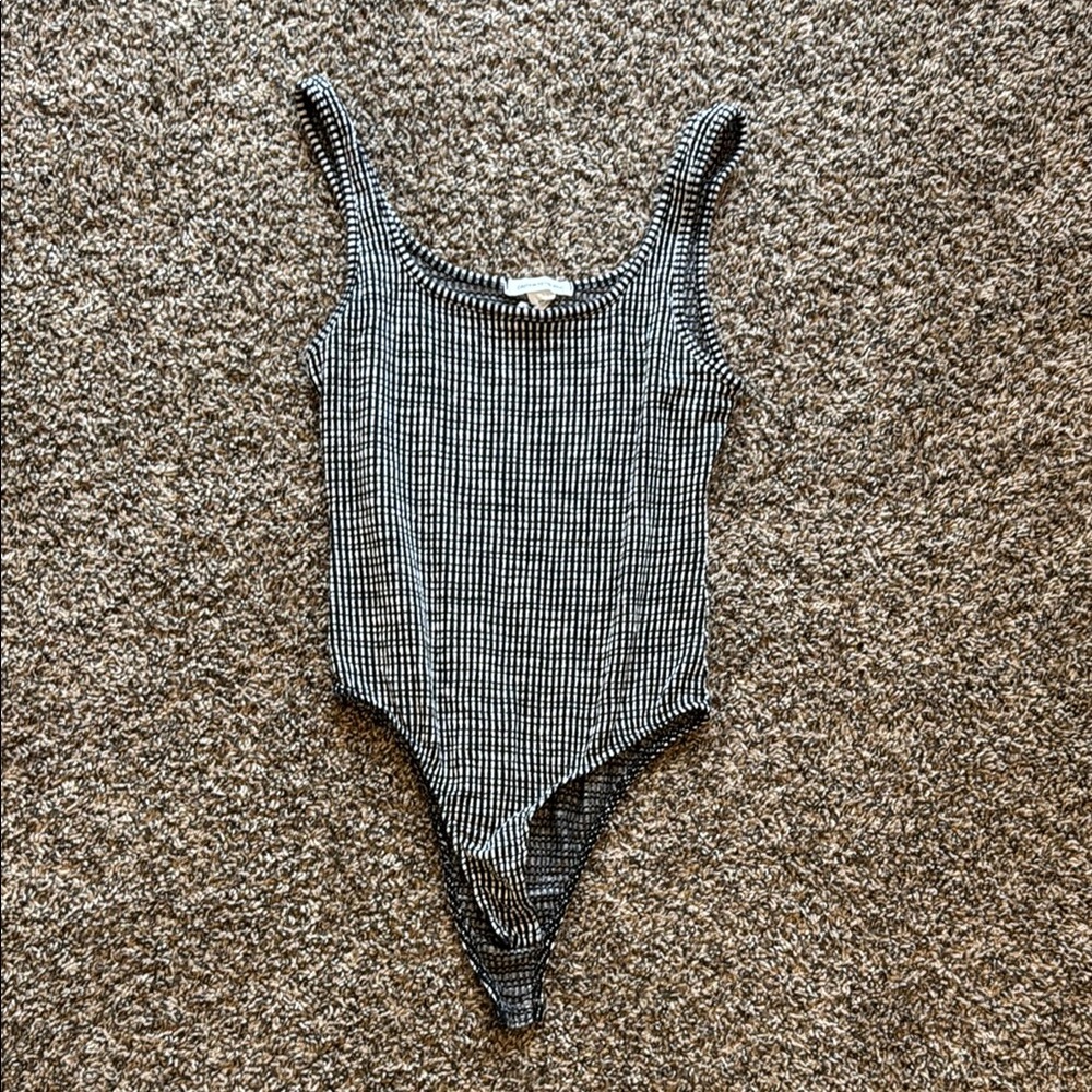 Women’s Black and White Checkered Bodysuit